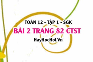 Bài 2 trang 82 Toán 12 tập 1 Chân trời sáng tạo